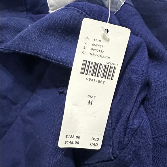 NWT! Anthropologie Maeve Navy Linen Blend Floral Detail Halter Vest Top 🦕☮️ - Picture 3 of 3